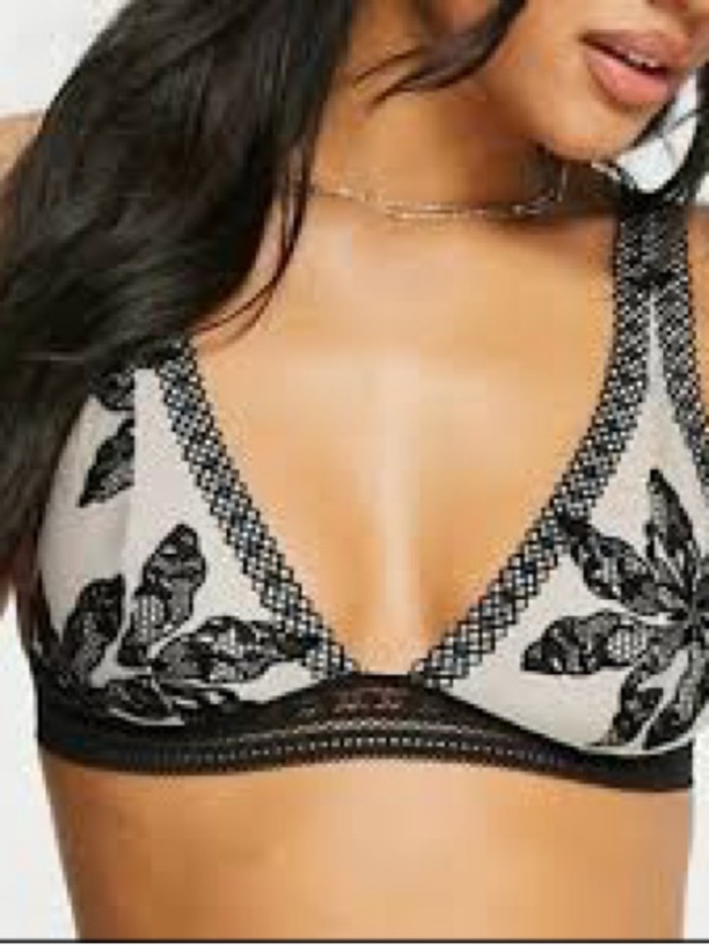 Free People Intimately Alia Dusty Rose & Wine, Black set Floral Lace Bralettes - Picture 4 of 11